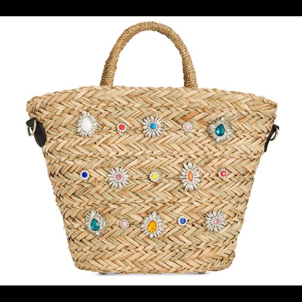 Steve Madden Cheryl Woven Tote Wide Shoulder Strap